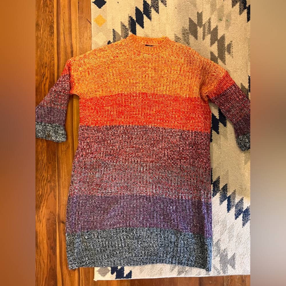 Dressed in Lala Feels Like Home Oversized Sweater Dress in Sunset